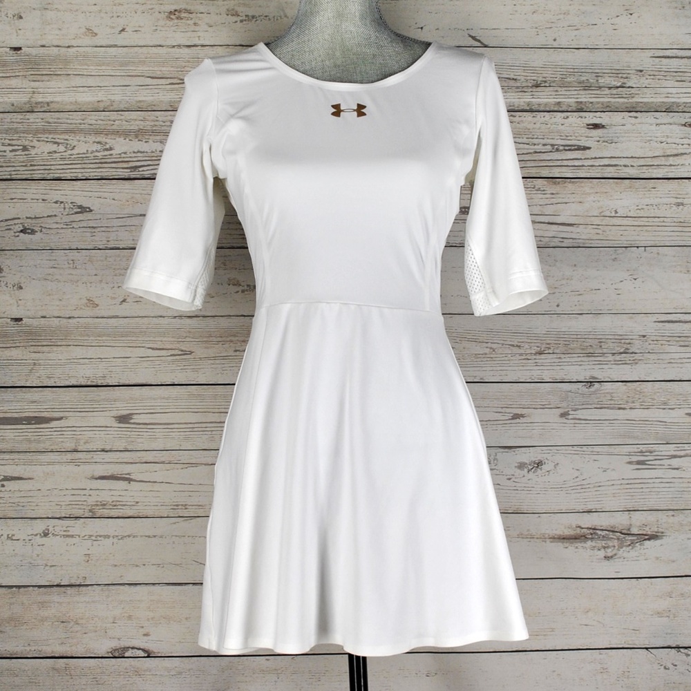 Under Armour White Fit and Flare Mini Dress Tennis Athletic Dress